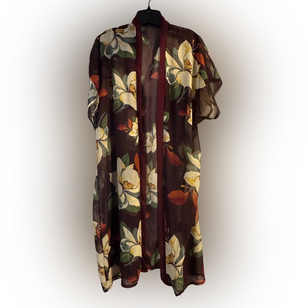 Floral Chiffon Kimono Duster